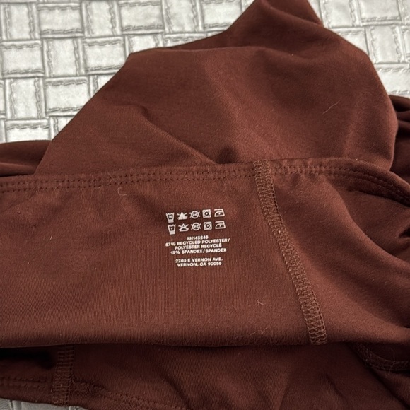 Reformation EcoStretch High-Waist Bike Shorts - Brown, Size M - Picture 8 of 9